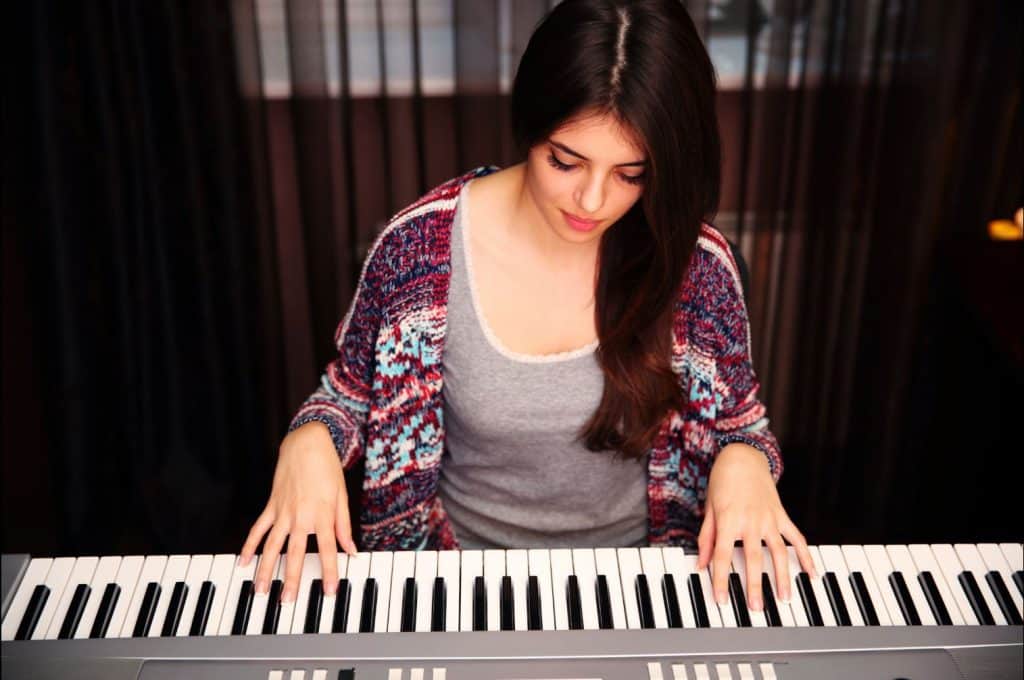 playing piano from front