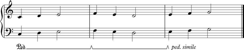 sustain pedal notation, sustainpedal, fortepedal, notation