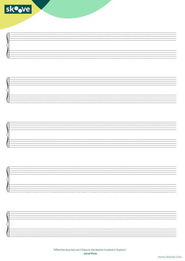 Notenpapier und Notenblätter kostenlos ausdrucken | Skoove
