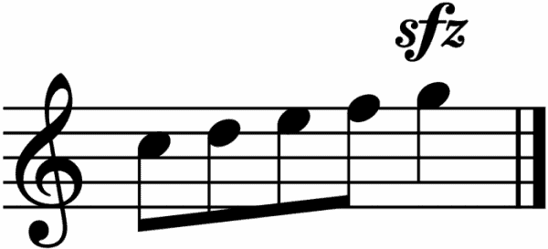 sforzando articulation in music