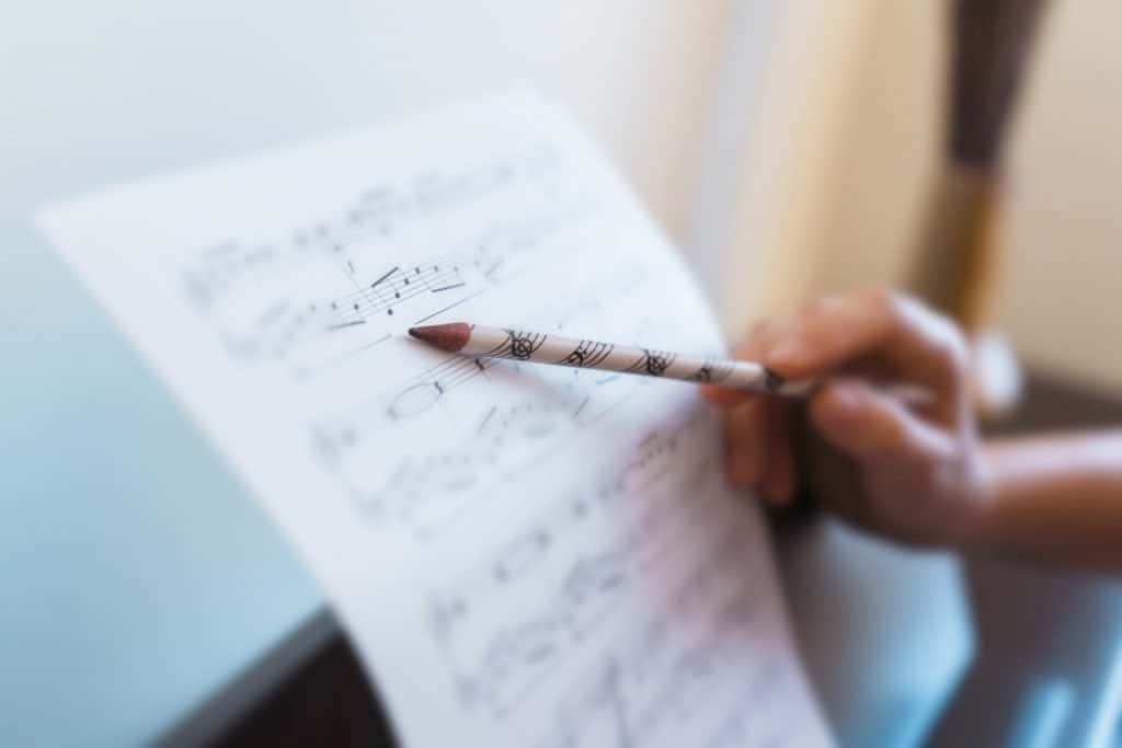 Practice music away from piano
