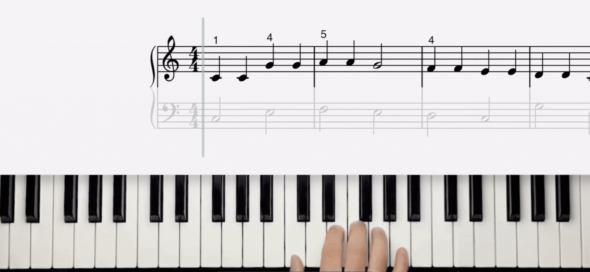 Twinkle twinkle little star piano notes in right hand