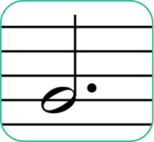  Dotted half note on staff