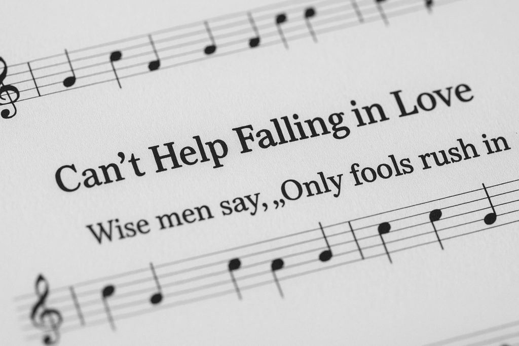 can't help falling in love on piano