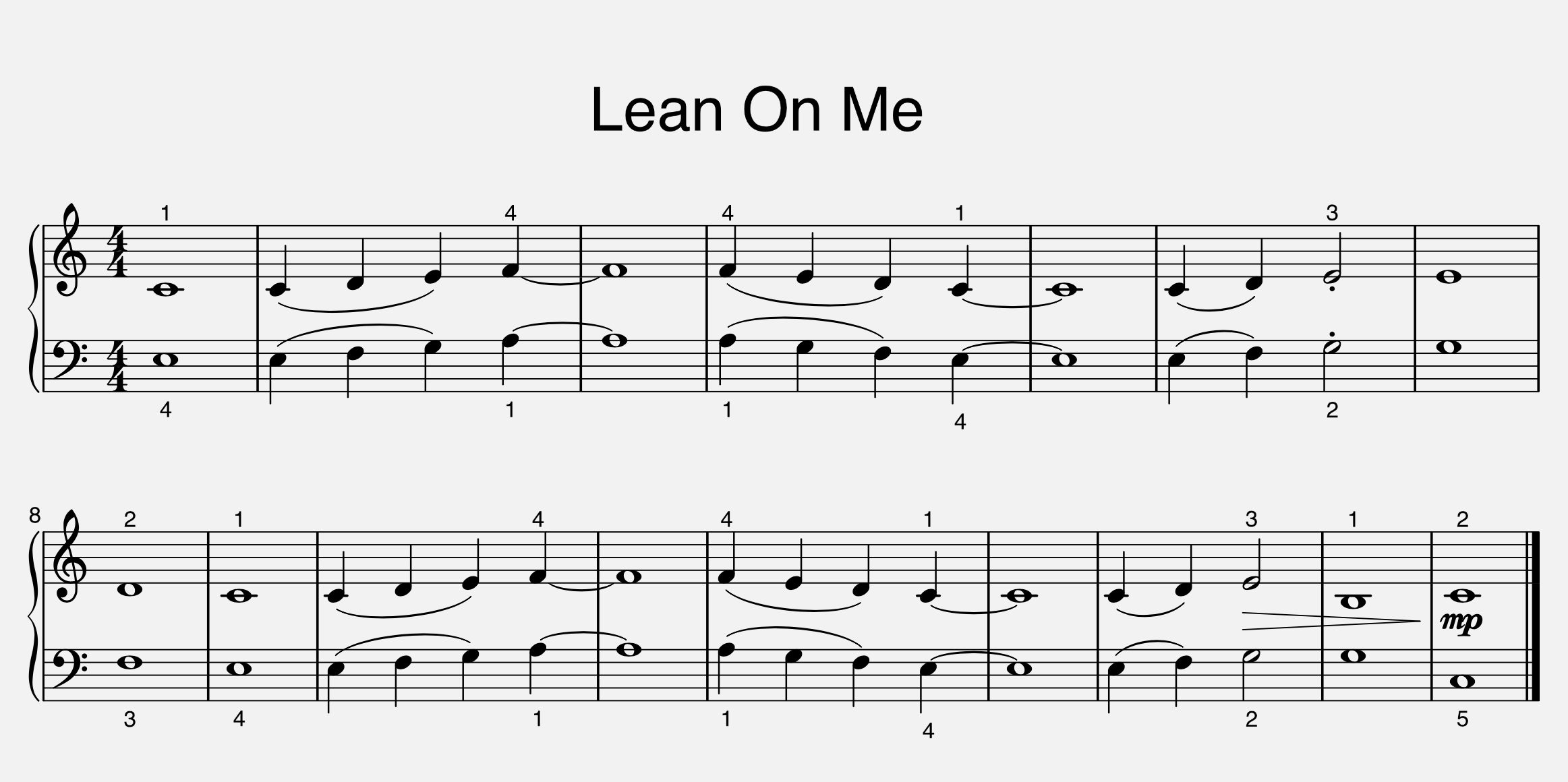 lean on me piano notes