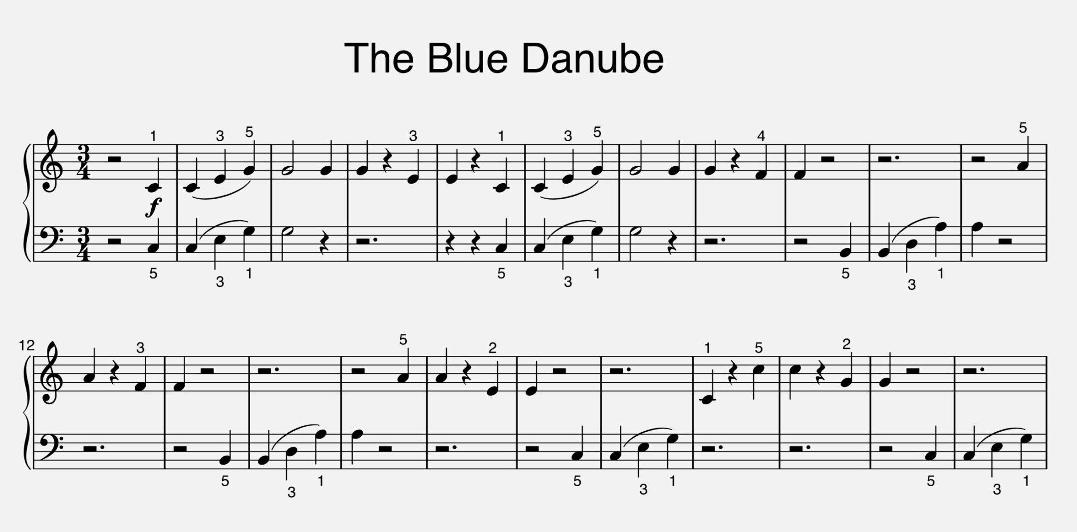 blue danube piano notes