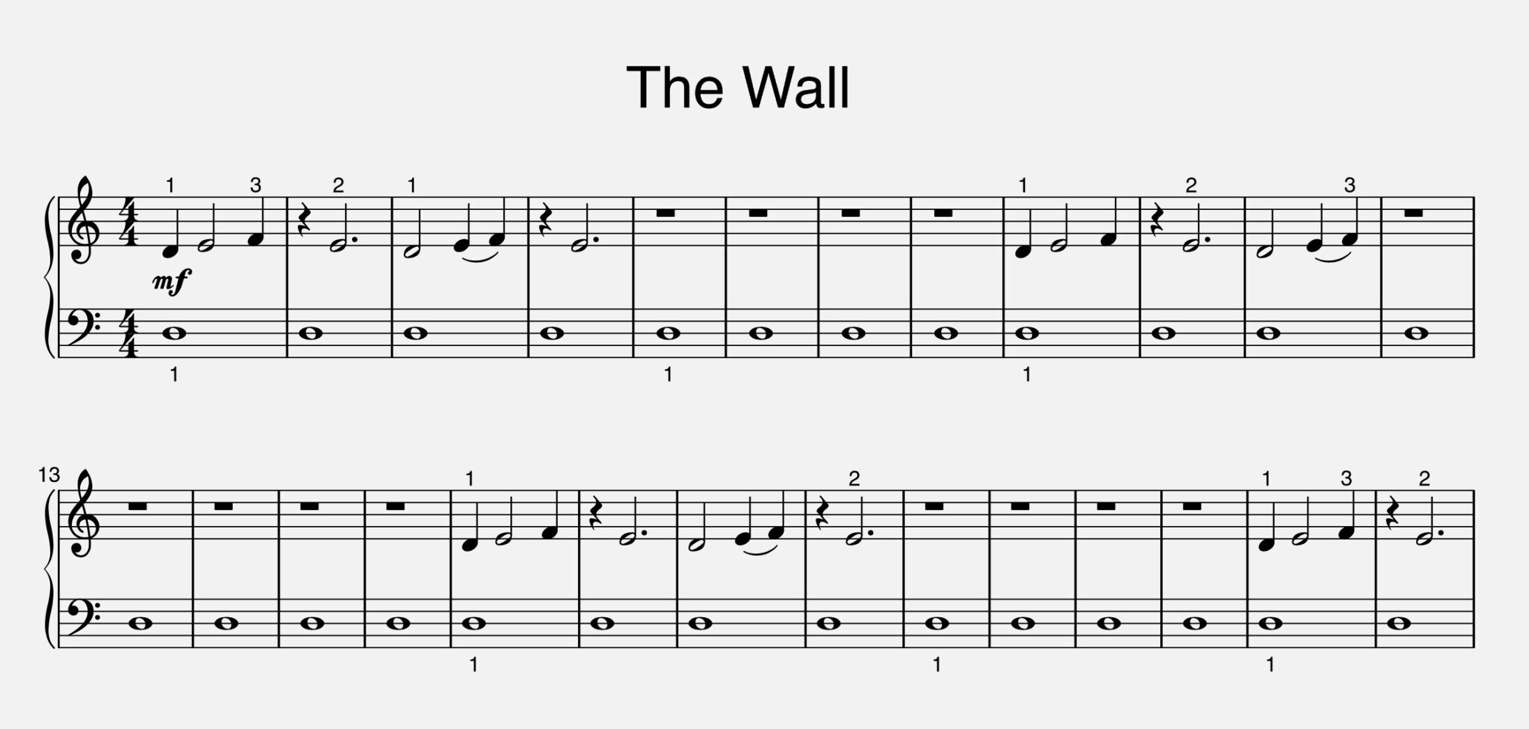 Another Brick in the Wall piano notes 