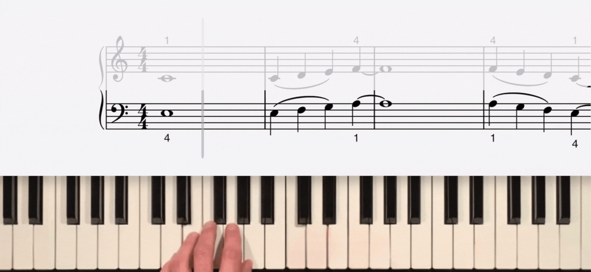 lean on me piano notes in left hand