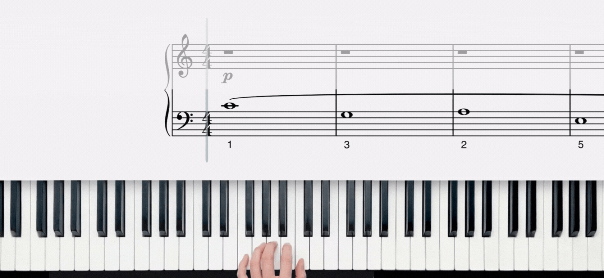 Canon in D piano notes in left hand