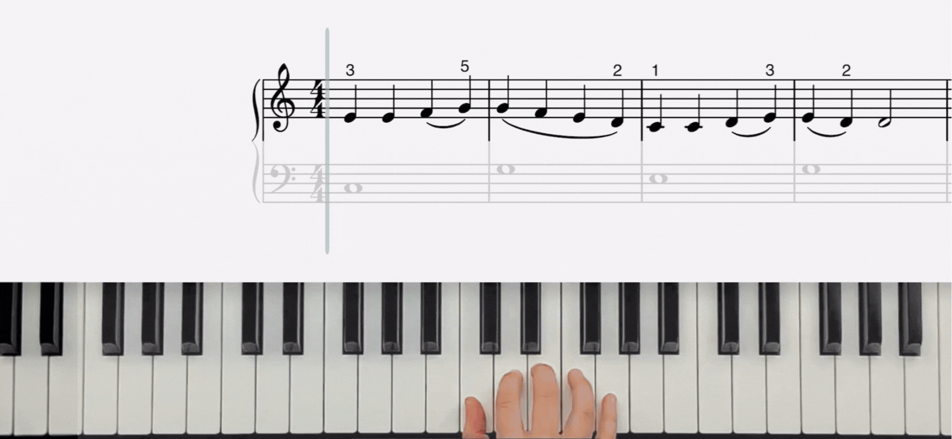 Ode to Joy piano notes in right hand