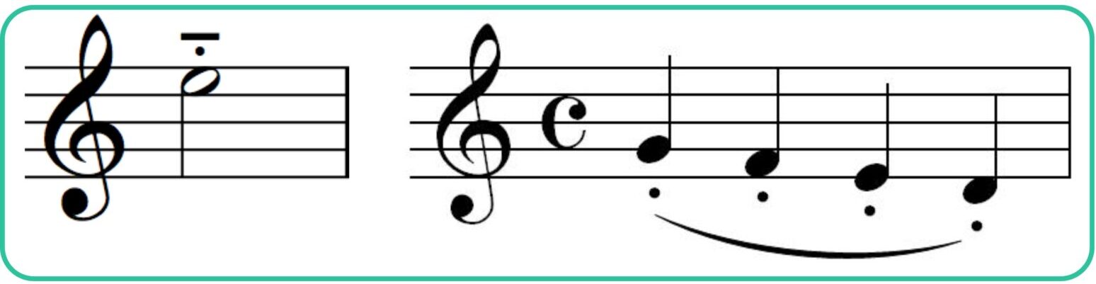 Semi-staccato and portato