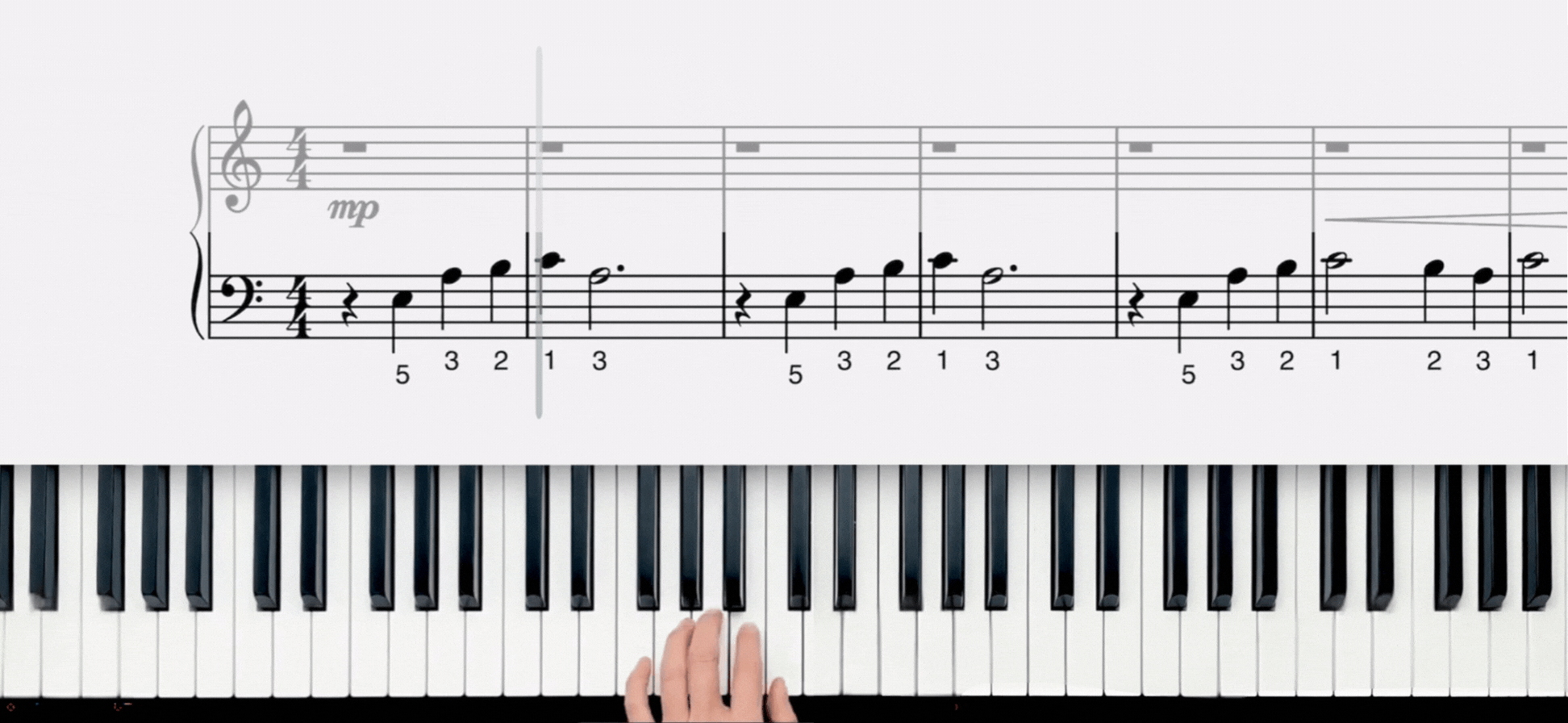 Bella Ciao piano notes in the left hand