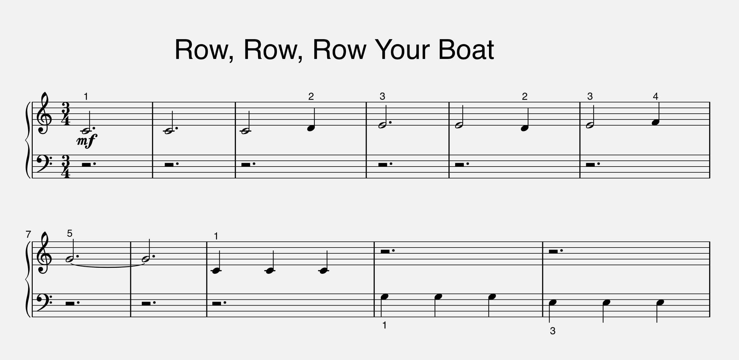 Row, Row, Row Your Boat piano sheet music