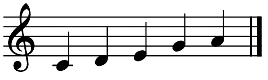 c major pentatonic,C-Dur pentatonische tonleiter