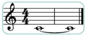 tied notes on piano