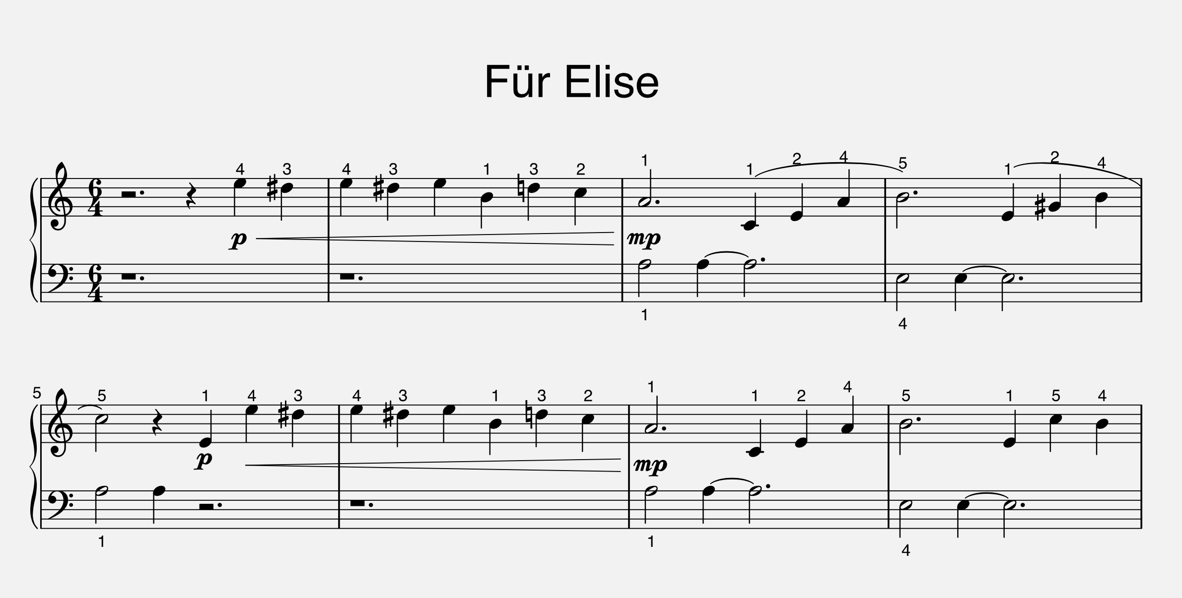 Für Elise Klaviernoten