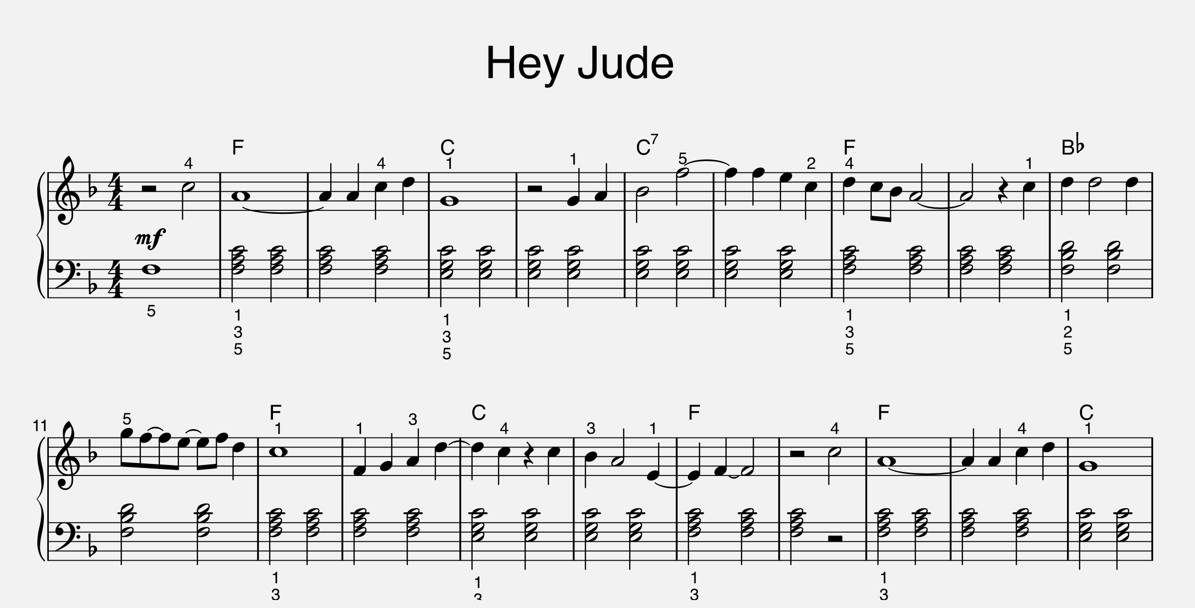 Hey Jude piano notes