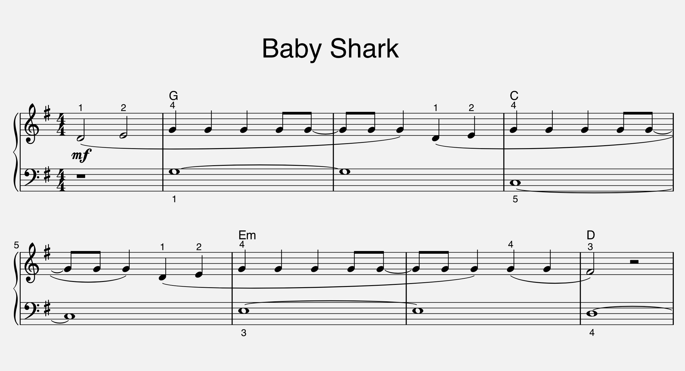 Baby Shark sheet music